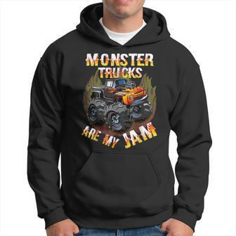 Monster Trucks Are My Jam American Trucks Cars Lover Hoodie - Monsterry