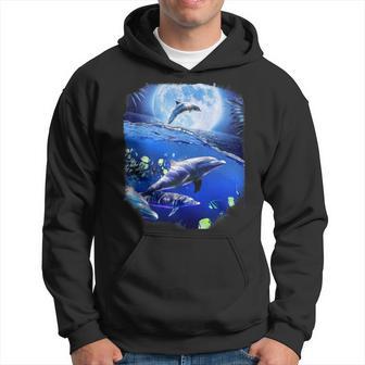 Moon Dolphin Space Dolphins Hoodie - Monsterry CA