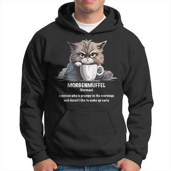 Morgenmuffel Morning Grouch Cute Grumpy In Morning Cat Wake Hoodie - Monsterry
