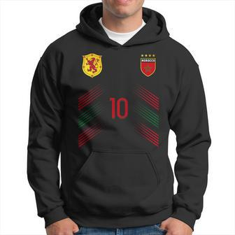 Morocco Soccer Fans Jersey Moroccan Flag Football Hoodie - Thegiftio UK