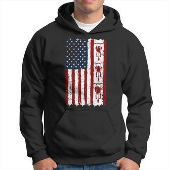 Motocross American Flag Motorcycle Tire Tracks Off Road Hoodie | Mazezy