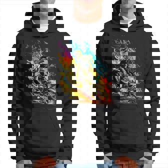 Motocross Dirt Bike Racing Supercross Flying Jump Flames Hoodie | Seseable UK