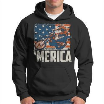 Motocross Racer Dirt Bike Merica American Flag Hoodie | Mazezy