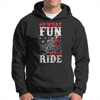 Motorcycle Biker Oh What Fun It Is To Ride Christmas Hoodie - Monsterry