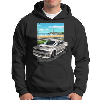 Muscle Car Herren Hoodie, Klassischer Auto-Druck, Retro Fahrzeug Tee - Seseable