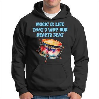 Music Is Life That's Why Our Hearts Beat Hoodie - Thegiftio UK