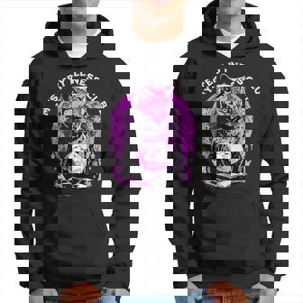 Mystery Illness Club Chronic Illness Humour Spoonie Cat Pink Hoodie | Mazezy