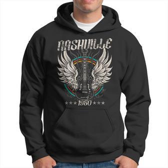 Nashville 1950 Music City Guitar Rock And Roll Vintage Hoodie - Monsterry