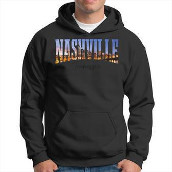 Nashville Tennessee Skyline Photograph Vintage Music City Hoodie - Monsterry AU