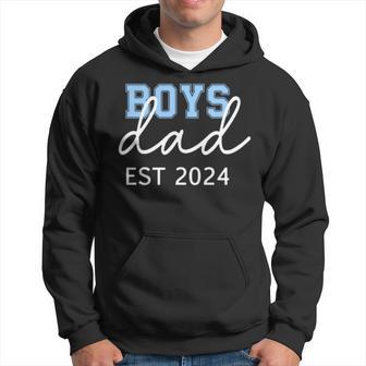 New Daddy Boys Dad Est 2024 Gender Reveal First Fathers Day Hoodie - Thegiftio UK