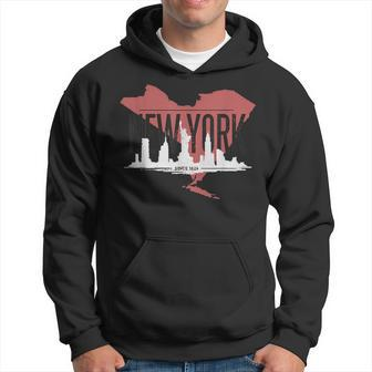 New York City Since 1624 Skyline State Map Ny Nyc Hoodie - Monsterry
