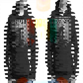 New York City Brooklyn Bridge Vintage Retro Skyline Nyc Ny Hoodie - Seseable