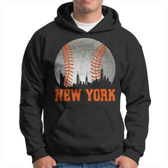 New York Retro Baseball Lover Met At Game Day Hoodie - Monsterry CA