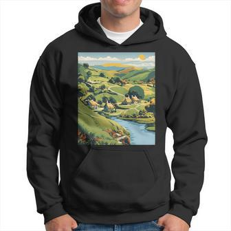 New Zealand Hobbiton Tranquility Graphic Hoodie - Monsterry AU