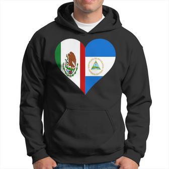 Nicaraguan Mexican Heart Flag Nicaragua Mexico Hoodie - Monsterry