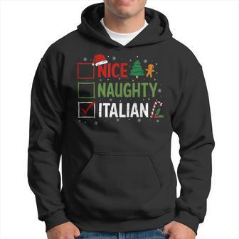 Nice Naughty Italian Christmas Xmas Santa Hat Hoodie - Seseable