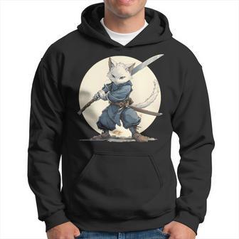 Ninja Katze Mit Großem Schwert Hoodie - Seseable