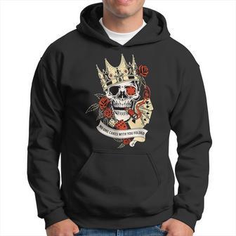 No One Cares What You Folded Casino Poker Skull Joke Hoodie - Monsterry DE