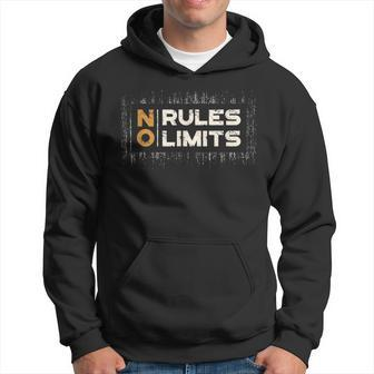 No Rule Limit Black Vintage Free Life Text Extreme Graphic Hoodie - Monsterry