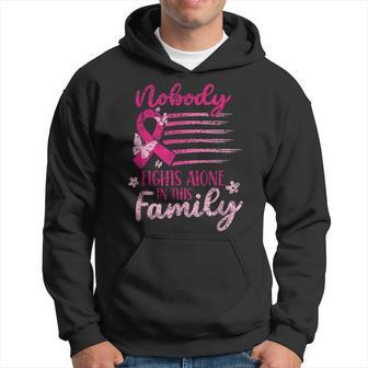 Nobody Fights Alone In This Family Pink Breast Cancer Hoodie - Thegiftio UK