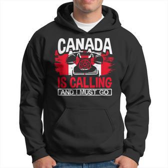 Nomad Trip Vacation Flag Canada Is Calling And I Must Go Hoodie - Thegiftio UK