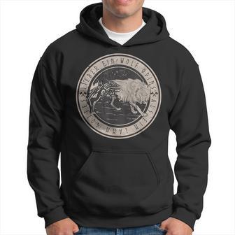 Norse Mythology Odin Wolf Valhalla Hoodie - Thegiftio UK