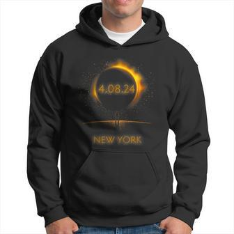 North America Solar Eclipse 40824 New York Souvenir Hoodie | Mazezy