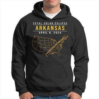 North America Total Solar Eclipse 2024 Arkansas Usa Map Hoodie - Monsterry CA