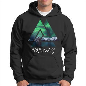 Norway Northern Lights Geometric Travel Hoodie - Monsterry DE