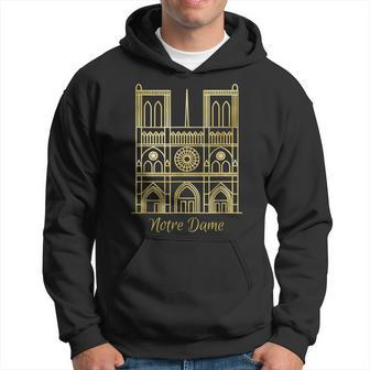 Notre Dame De Paris Historic Cathedral Gold Foil Hoodie - Monsterry