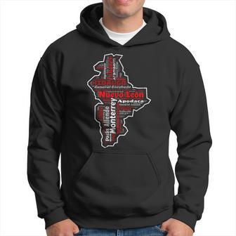 Nuevo Leon Mexico Mapa Municipios Mexican State Hoodie - Monsterry