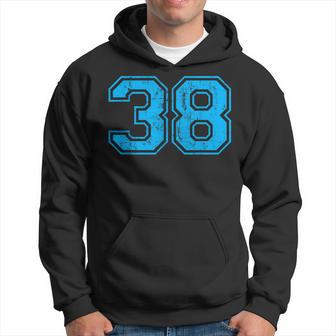 Number 38 Varsity Distressed Vintage Sport Team Player's Hoodie - Monsterry CA