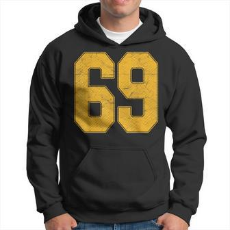 Number 69 Numbered Uniform Sports Team Jersey 69Th Birthday Hoodie - Monsterry DE