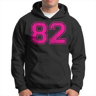 Number 82 Varsity Distressed Vintage Sport Team Player's Hoodie - Monsterry CA