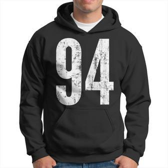 Number 94 Ninety Four Distressed Vintage Sport Team Player's Hoodie - Monsterry DE