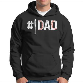 Number One 1 Baseball Dad For Fathers Day Birthday Christmas Hoodie - Thegiftio UK