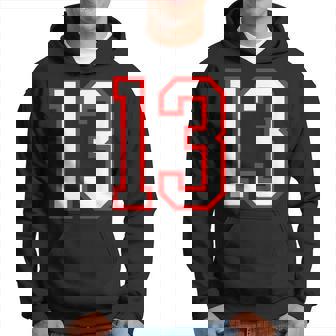 Número 13 Blanco Rojo Favorito Número 13 Sudadera - Regaloses