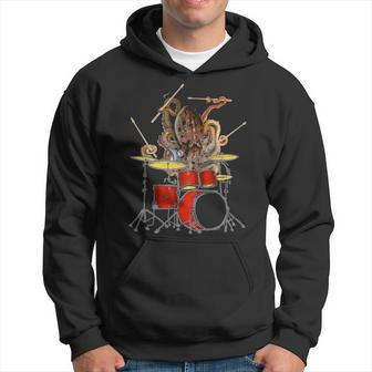 Octopus Playing Drums Unique Drummer Hoodie | Mazezy
