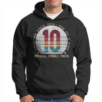 Official Double Digits 10Th Birthday 10 Year Old Hoodie - Seseable