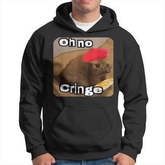 Oh No Cringe Cat French Baguette Internet Cat Meme Hoodie - Seseable