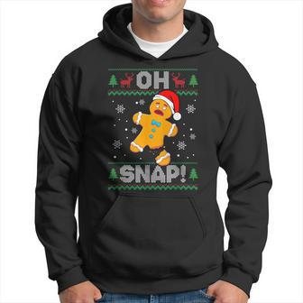 Oh Snap Gingerbread Man Christmas Cookie Baking Xmas Hoodie | Mazezy