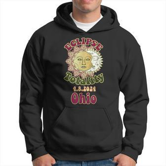 Ohio Eclipse 2024 Totality Path Solar Eclipse Retro Hoodie - Seseable