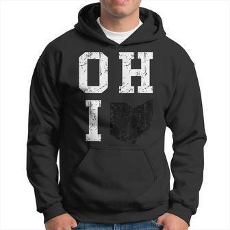 Ohio Map Oh Home Shape State Vintage Grunge Hoodie - Monsterry