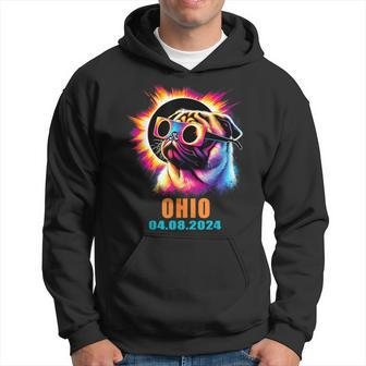 Ohio Total Solar Eclipse 2024 Pug Dog With Glasses Hoodie | Mazezy