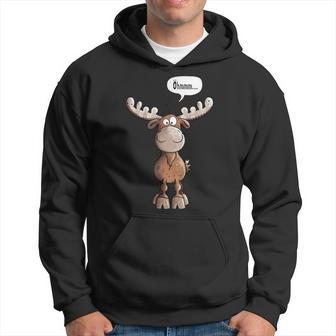 Öhmmm Elk I Deer Reindeer Animal Print Animal Motif Hoodie - Seseable