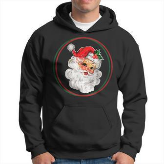 Old Fashioned Santa Claus Face Vintage Christmas Matching Hoodie - Monsterry UK