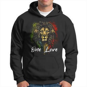 One Love Rasta Reggae Music Headphones Rastafari Reggae Lion Hoodie - Monsterry DE