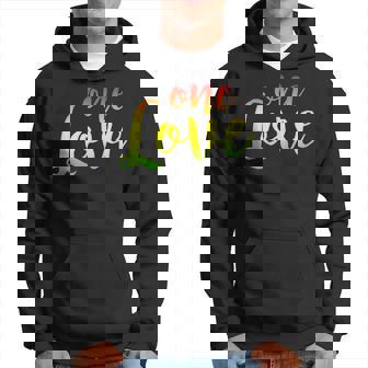 One Love Rasta Reggae Roots Clothing Peace Love Hoodie - Monsterry
