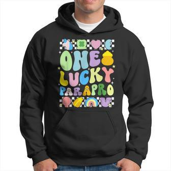 One Lucky Parapro St Patrick's Day Paraprofessional Groovy Hoodie - Seseable