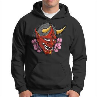 Oni Mask Japanese Demon Face Devil Ronin Hoodie - Monsterry UK